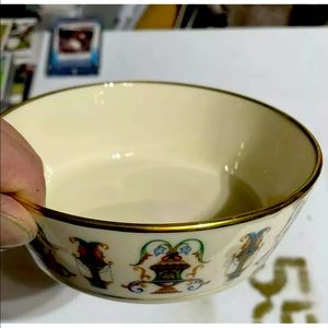VINTAGE LENOX Lido Pattern Serving Bowl Hand Decorated 24K Gold Rim Made in US